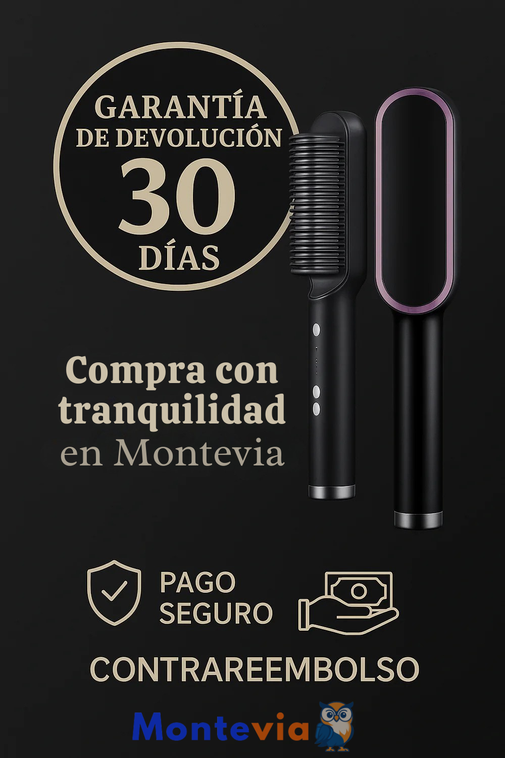 Cepillo Alisador Cerámico Cestrus™ – Cabello liso y brillante en segundos