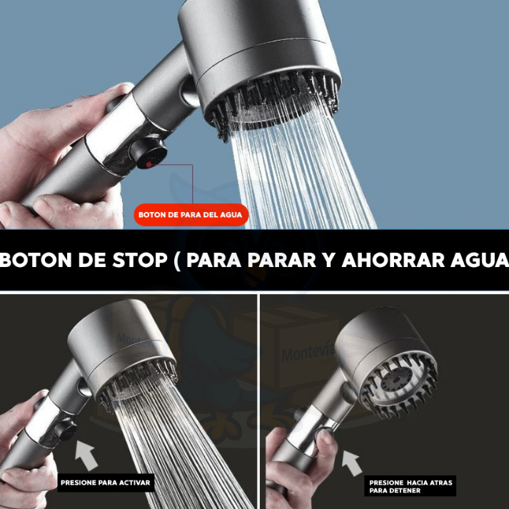 Cabezal de Ducha de Alta Presión con Tecnología de Masaje 5 en 1