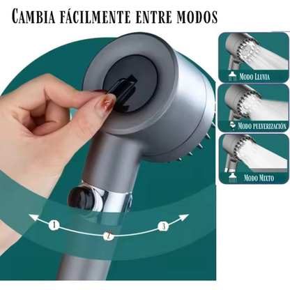 Cabezal de Ducha de Alta Presión con Tecnología de Masaje 5 en 1